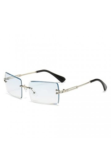 2023 Nouvelles Lunettes De Soleil Rectangle sans Monture Femmes Hommes Nuances Dégradé Uv400 Lunettes De Soleil Rétro Lunette