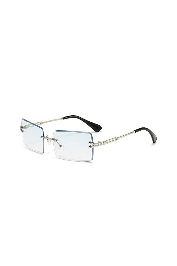 2023 Nouvelles Lunettes De Soleil Rectangle sans Monture Femmes Hommes Nuances Dégradé Uv400 Lunettes De Soleil Rétro Lunette