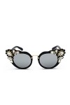 Huicai Femmes Surdimensionné Cadre Retro Cat Eye Lunettes de Soleil Design élégant avec Diamant