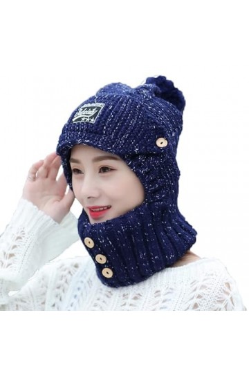 YAMEE Ensemble bonnet et écharpe pour femme et fille - Bonnet de ski en tricot souple avec doublure en polaire - Écharpe tric