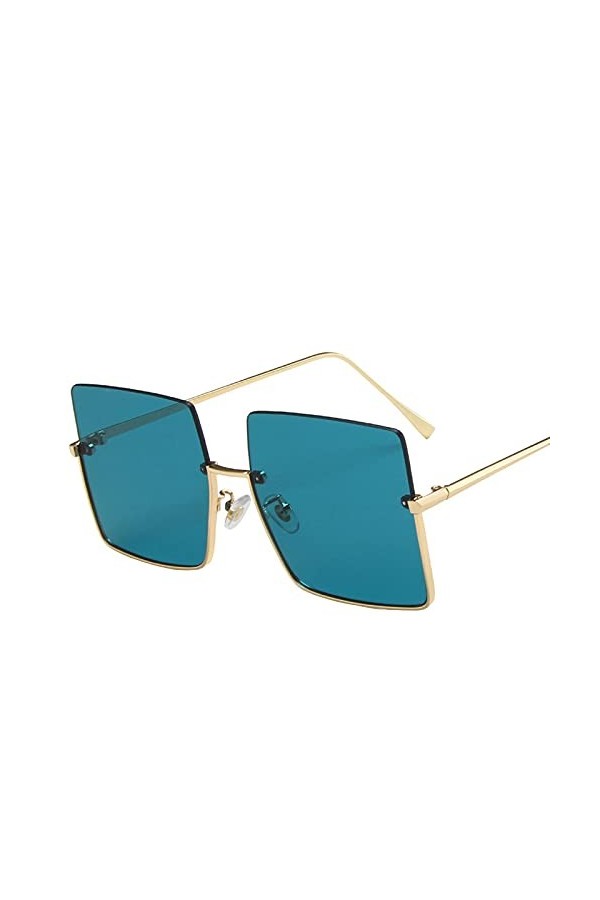 Dorjuli Lunettes de soleil vintage pour femme - Mode surdimensionnée - Lunettes de soleil sans monture - Lunettes de soleil a