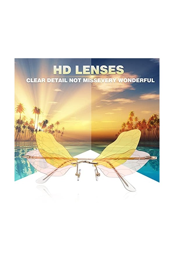 VALICLUD 1 Paire Lunettes De Soleil Papillon Garçon Fille Streetwear Nouveauté Lunettes De Soleil Lunettes Claires Nuances Po