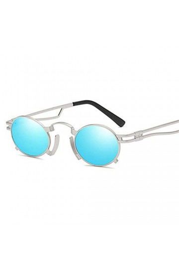 U/N Lunettes de Soleil ovales Femmes Vintage Lunettes de Soleil Steampunk Lunettes de Punk en métal Lunettes Rouges rétro Mir