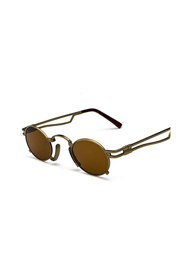 U/N Lunettes de Soleil ovales Femmes Vintage Lunettes de Soleil Steampunk Lunettes de Punk en métal Lunettes Rouges rétro Mir