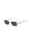 Taomeng Lunettes de soleil rétro à petit cadre pour homme et femme - Rectangulaire tendance, Blanc…