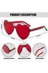 RUNMKUO 16 Paires Lunettes en Forme de Coeur,Lunettes de Fête Sans Bord pour Femme,Hippie Lunettes Fête en Coeur,Lunettes de 