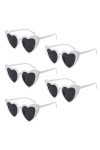 MIVAIUN 5 Paires Lunettes de Soleil Coeur, 70s Retro Heart Lunettes de soleil, Vintage Lunettes Oeil de Chat, Hippie Lunettes