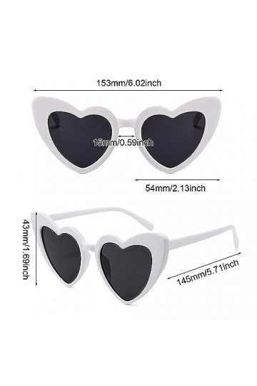 MIVAIUN 5 Paires Lunettes de Soleil Coeur, 70s Retro Heart Lunettes de soleil, Vintage Lunettes Oeil de Chat, Hippie Lunettes