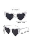 MIVAIUN 5 Paires Lunettes de Soleil Coeur, 70s Retro Heart Lunettes de soleil, Vintage Lunettes Oeil de Chat, Hippie Lunettes