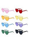 FUNUPUP 8 Paires Lunettes de Coeur Soleil pour Femmes, Lunettes de Fête Sans Bord pour Femme Multicolore 