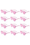 FUNUPUP 8 Paires Lunettes de Coeur Soleil pour Femmes, Lunettes de Fête Sans Bord pour Femme Multicolore 