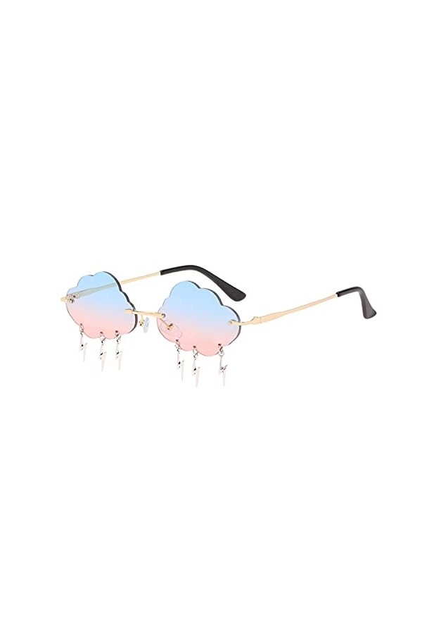 Lunettes de Soleil Sans Monture, 1 Pièce Lunettes de Soleil Irrégulières en Métal, Lunettes de Fête de Fantaisie, Lunettes de
