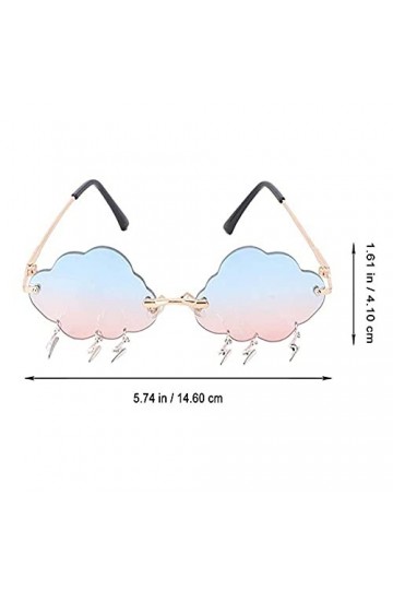 Lunettes de Soleil Sans Monture, 1 Pièce Lunettes de Soleil Irrégulières en Métal, Lunettes de Fête de Fantaisie, Lunettes de
