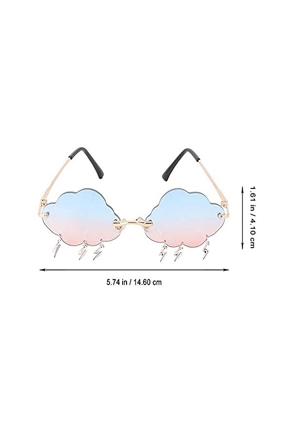 Lunettes de Soleil Sans Monture, 1 Pièce Lunettes de Soleil Irrégulières en Métal, Lunettes de Fête de Fantaisie, Lunettes de