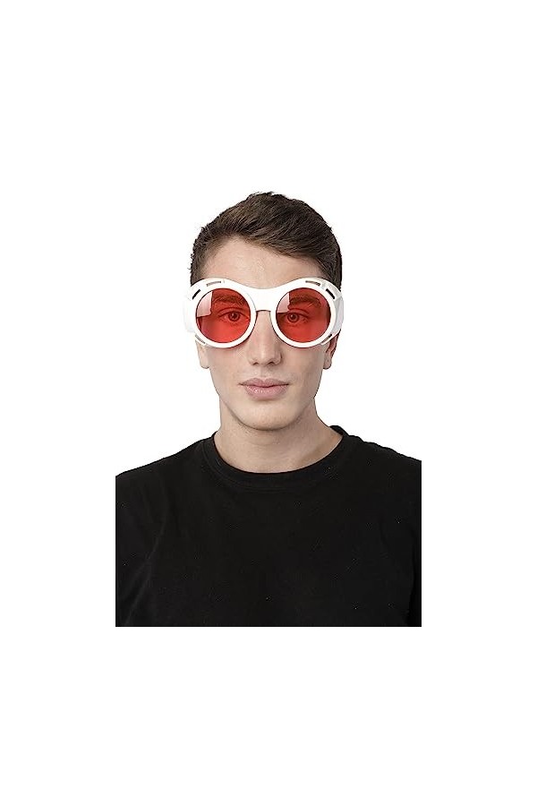 Lunettes de soleil blanc noir avec verres au design de Willy Wonka pour déguisements de film, Halloween et carnaval, blanc, T