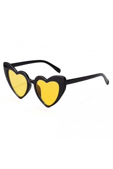 YAMEIZE Lunettes de soleil Vintage Love Heart des années 70 - pour femmes hommes enfants en forme de coeur fantaisie coloré U
