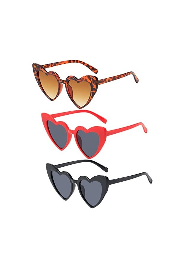 3 Pièces Lunettes De Soleil Rondes, Hippies Lunettes en Forme de Rondes Lunette de Soleil Vintage Degradé Rose pour Femmes Ho