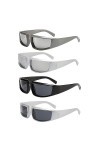 Counius 4 pcs Lunette de Soleil Enveloppantes Y2K Wrap Around Lunettes Homme Femme Lunettes de Soleil Polarisée Sport pour Ho