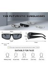 Counius 4 pcs Lunette de Soleil Enveloppantes Y2K Wrap Around Lunettes Homme Femme Lunettes de Soleil Polarisée Sport pour Ho