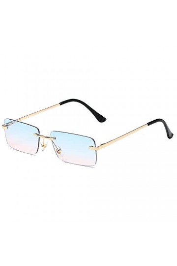 Lunettes De Soleil Rectangle sans Monture Femmes Hommes Nuances 2023 Dégradé Uv400 Lunettes De Soleil Rétro Lunettes De Solei