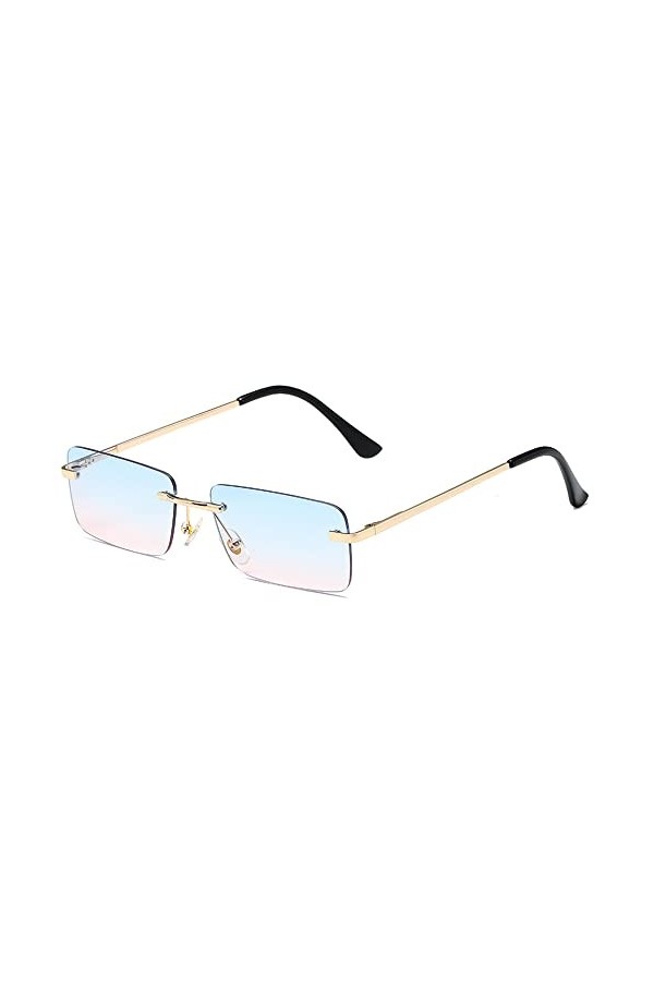 Lunettes De Soleil Rectangle sans Monture Femmes Hommes Nuances 2023 Dégradé Uv400 Lunettes De Soleil Rétro Lunettes De Solei