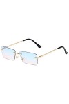 Lunettes De Soleil Rectangle sans Monture Femmes Hommes Nuances 2023 Dégradé Uv400 Lunettes De Soleil Rétro Lunettes De Solei