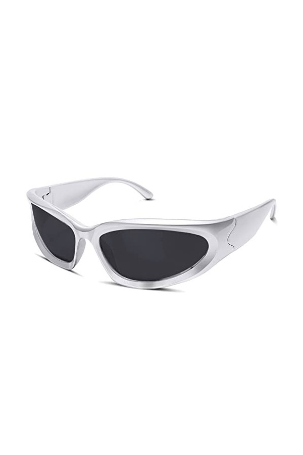 Perfectmiaoxuan Lunettes de soleil polarisées pour hommes femmes Y2K Wrap Around lunettes Cool Fishing Golf Cyclisme Le golf 