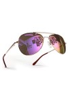 Miobo Lunettes de soleil miroir pour homme, femme et enfant, filtre UV400, CAT 3, unisexe, Or violet., Damen und Herren