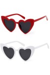 JFAN Lunettes De Soleil En Forme De Coeur Femme Unisex Heart Lunettes Rétro Vintage Mode Cat Eye Eyewear taille unique Léopar