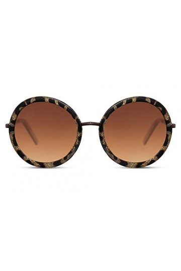 Cheapass Lunettes de Soleil Petites Rondes Dorées en Métal Style à Haut Plat et Verres Verts Protection UV400 Hommes Femmes