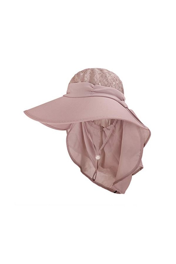 TINAYAUE Chapeau de soleil dété pour femme - Avec protection de la nuque - Respirant - Avec voile - Confortable - Pour la pê