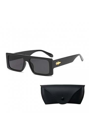 WJIAEER Lot de 1 Lunettes de Soleil rectangulaires - Montures carrées Vintage à la Mode - Lunettes de Conduite Vintage - Lune