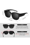 Hifot Lunettes Solaires pour Porteurs de Lunettes Femmes Homme,UV400 Lunettes de Soleil Polarisées à Superposer pour Conduite