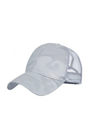 Ruicheng Casquette pour queue de cheval - En maille - Pour femme, gris, 56/60 cm