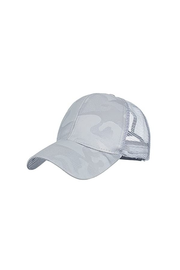 Ruicheng Casquette pour queue de cheval - En maille - Pour femme, gris, 56/60 cm
