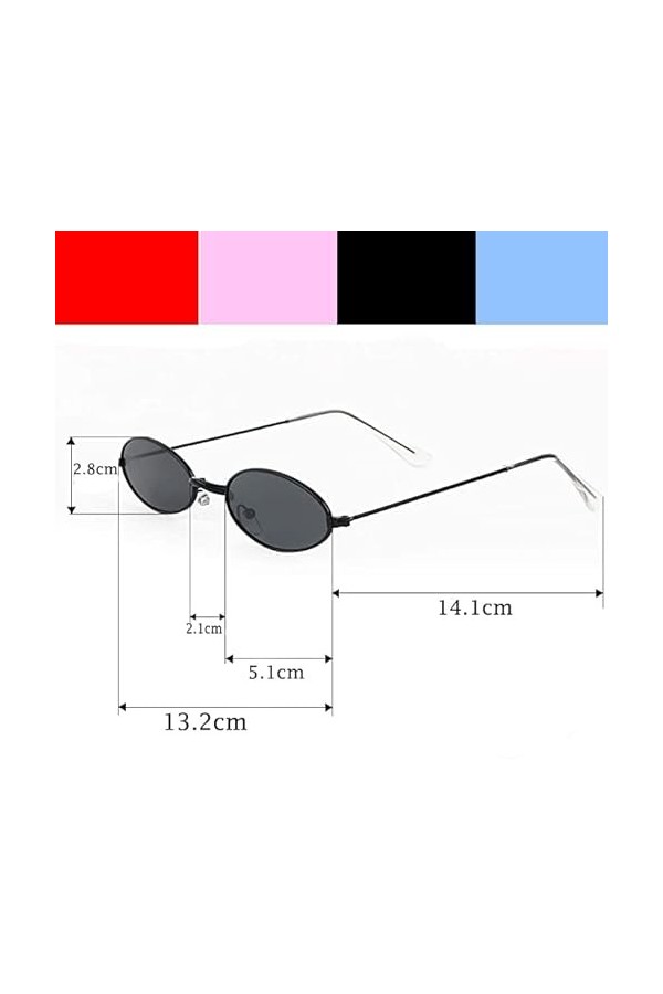 4 Paires Lunettes de Soleil Rondes Hippie Lunettes, Soleil Rondes Multicolores de Style John des Années 60, Rétro Style Hippi