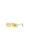 Tigratigro Lunettes de Soleil pour Femme, Mode Anti-Reflets Rectangulaires Sans Monture Lunettes de Soleil Carrées Jaune 