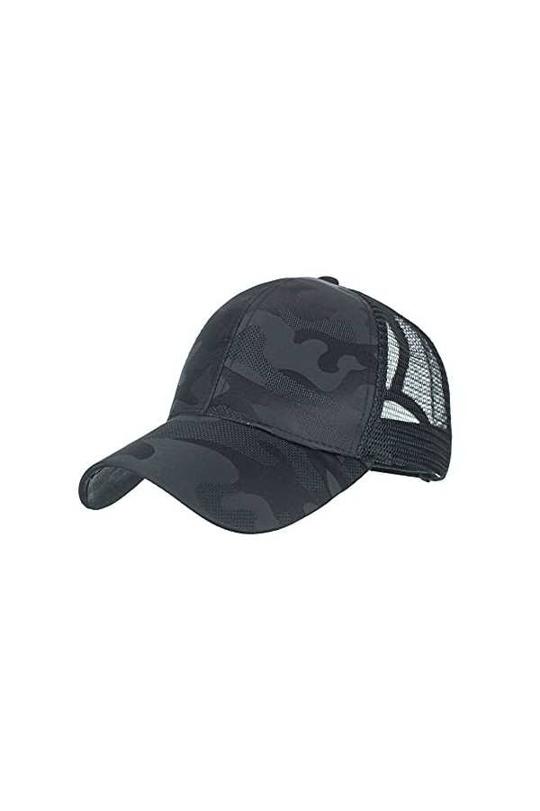 Ruicheng Casquette pour queue de cheval - En maille - Pour femme, gris, 56/60 cm