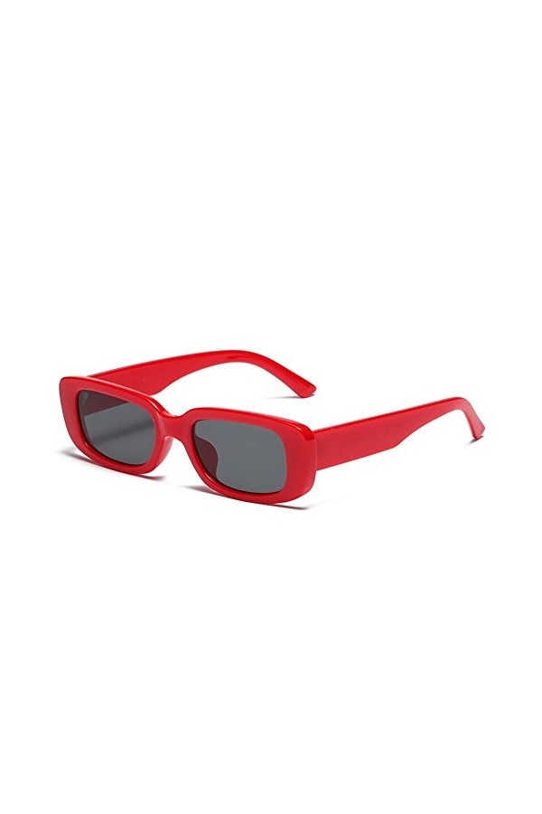 BOUACOUA Lunettes de Soleil Rectangulaires Protection UV400 Lunettes de Conduite Rétro pour Hommes et Femmes