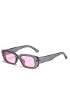 BOUACOUA Lunettes de Soleil Rectangulaires Protection UV400 Lunettes de Conduite Rétro pour Hommes et Femmes