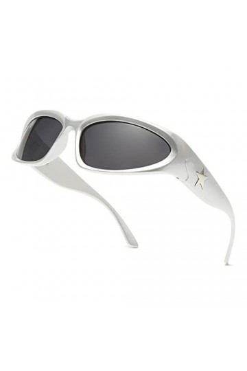 Long Keeper Lunettes de Soleil Polarisées Sport pour Homme Femme Lunettes de Soleil Enveloppante Étoile Y2K Lunettes Festival