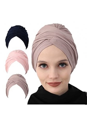 Turban instantané en coton léger pour femme - multicolore - Taille unique