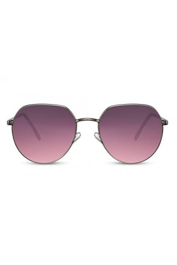 Cheapass Lunettes de Soleil Petites Rondes Dorées en Métal Style à Haut Plat et Verres Marron Protection UV400 Hommes Femmes