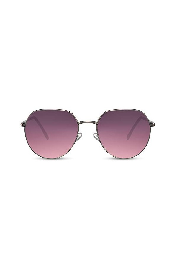 Cheapass Lunettes de Soleil Petites Rondes Dorées en Métal Style à Haut Plat et Verres Marron Protection UV400 Hommes Femmes