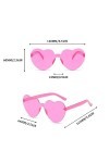 JSKWIKE 10 Pcs de Lunettes Soleil Sans Monture en Forme Coeur Lunettes Soleil Coeur Sans Cadre Verres Clairs Couleur Bonbon L