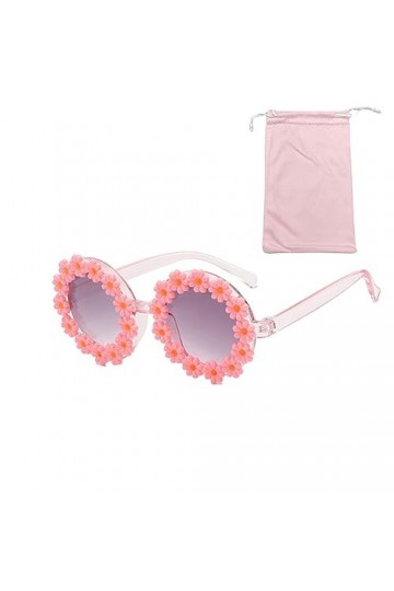 OSUWLSI Lunettes soleil marguerite mignonnes lunettes soleil florales rondes UV400 lunettes soleil unisexes lunettes fête ron