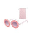 OSUWLSI Lunettes soleil marguerite mignonnes lunettes soleil florales rondes UV400 lunettes soleil unisexes lunettes fête ron