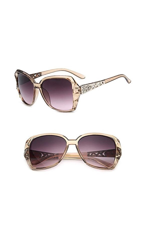 SJZS Lunettes de soleil Vintage Lunettes de soleil Big cadre Femmes Marque Designer Gradient Objectif Lunettes de soleil UV40