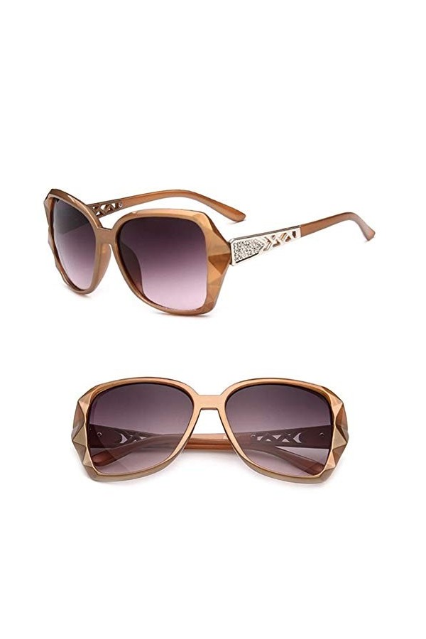 SJZS Lunettes de soleil Vintage Lunettes de soleil Big cadre Femmes Marque Designer Gradient Objectif Lunettes de soleil UV40