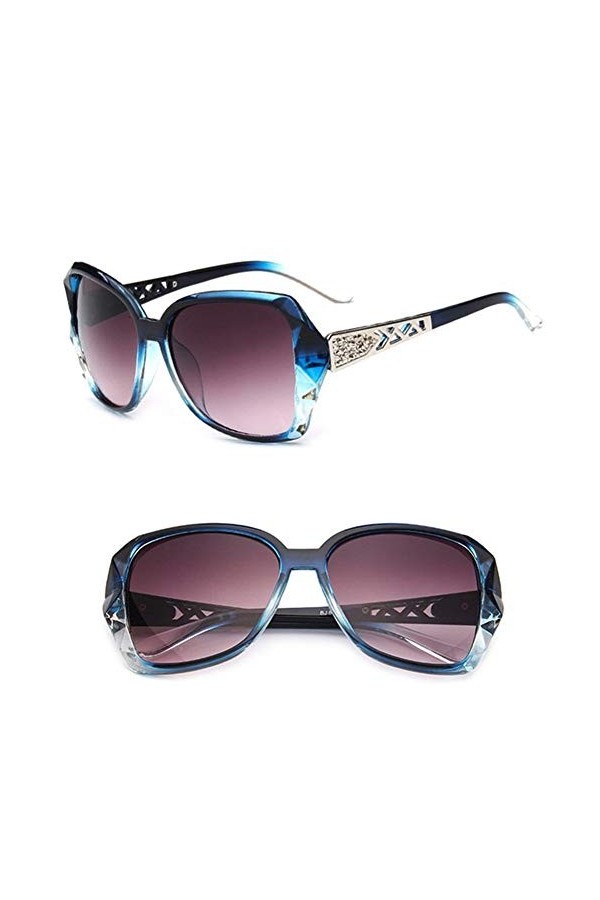 SJZS Lunettes de soleil Vintage Lunettes de soleil Big cadre Femmes Marque Designer Gradient Objectif Lunettes de soleil UV40